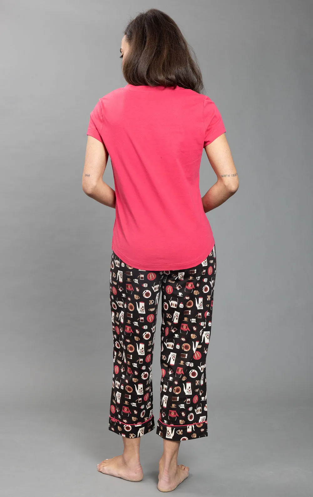 Coffee Lovers Pocket Tee Capri Pajamas sold by Pajamagram product image thumbnail 3