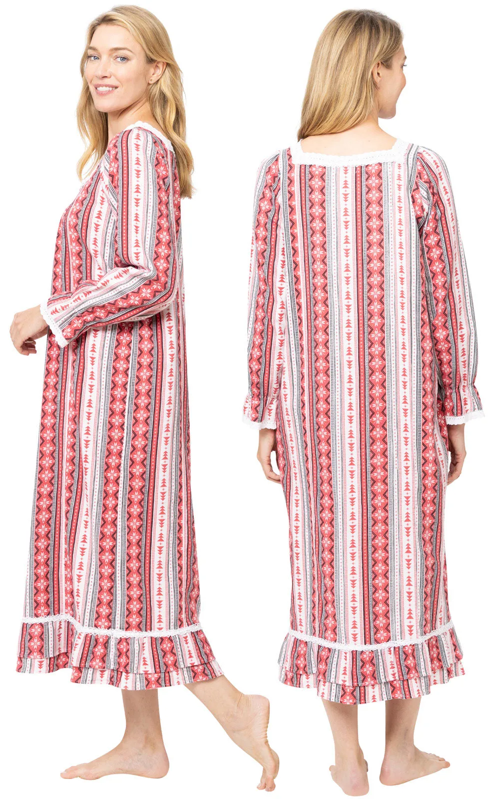 The 1 For U - Martha Long Sleeve Flannel Nightgown sold by Pajamagram product image thumbnail 3