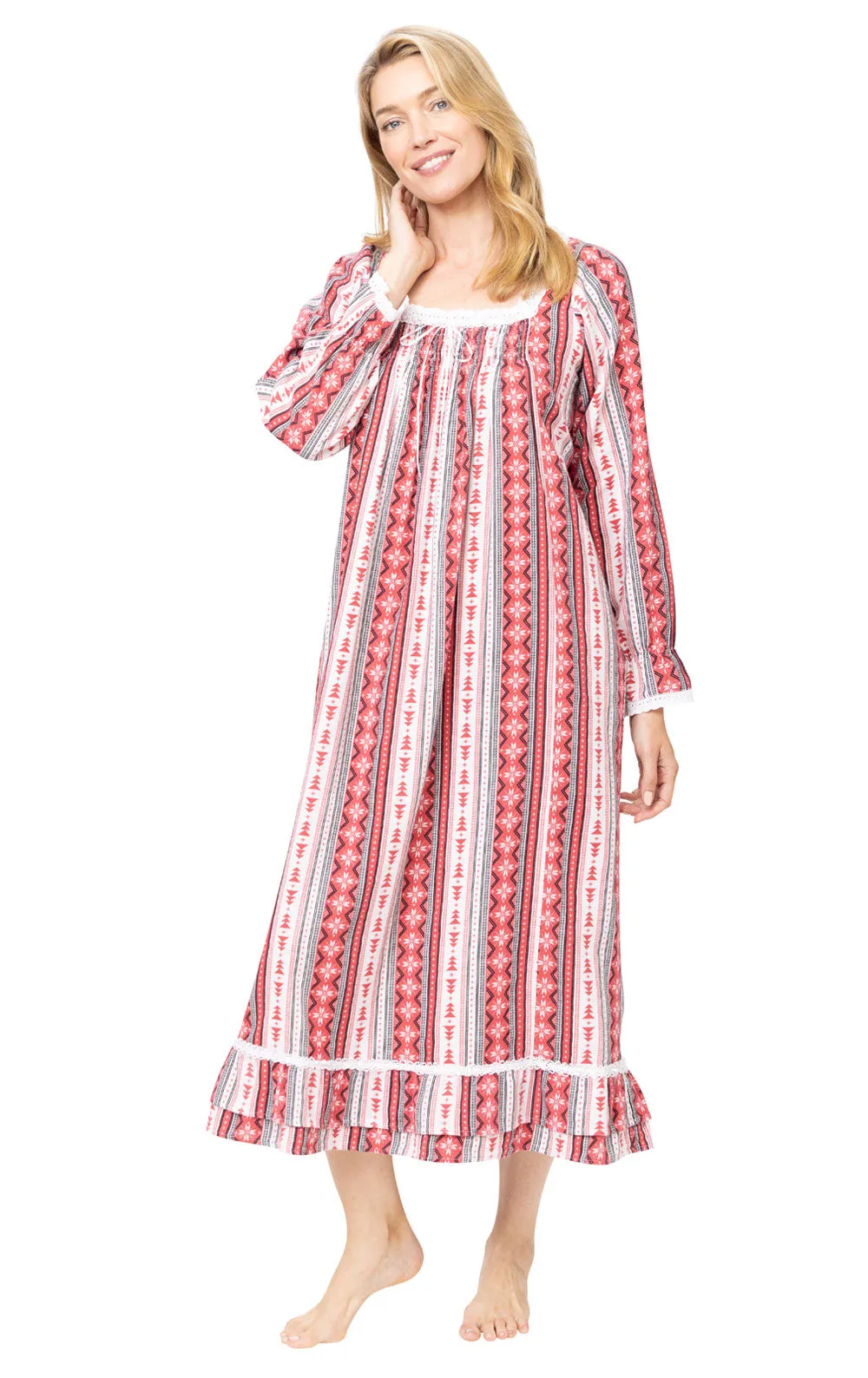 The 1 For U - Martha Long Sleeve Flannel Nightgown sold by Pajamagram