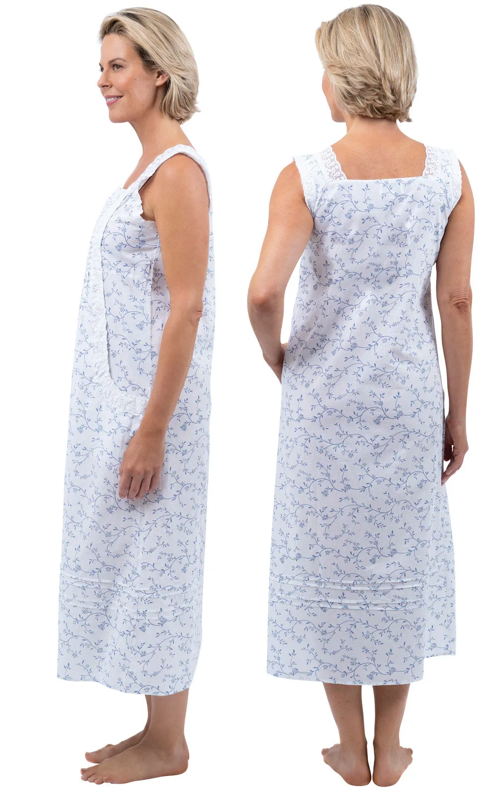 Rebecca - Women's Sleeveless Cotton Nightgown Floral sold by The 1 For U product image thumbnail 2
