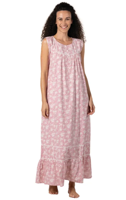 Naomi - Women's Sleeveless Cotton Nightgown Floral sold by The 1 For U