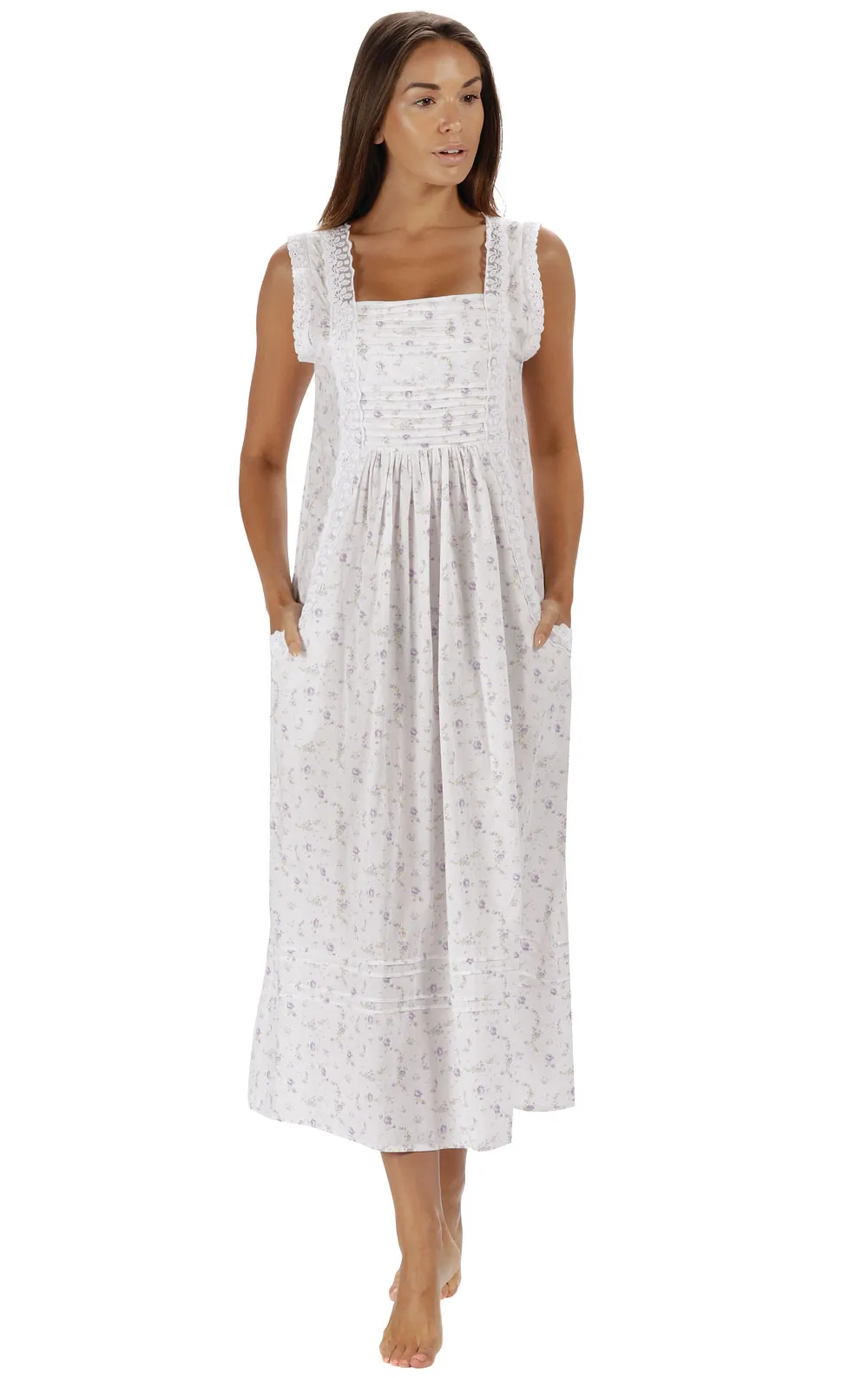 Rebecca - Women's Sleeveless Cotton Nightgown sold by The 1 For U product image thumbnail 2