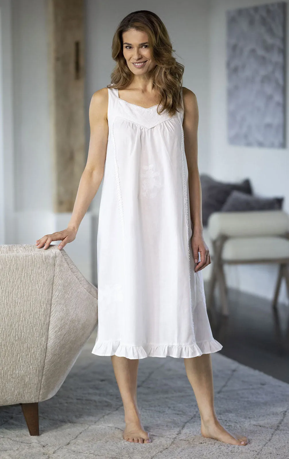 Nancy - Women's Sleeveless Cotton Nightgown sold by The 1 For U product image thumbnail 2