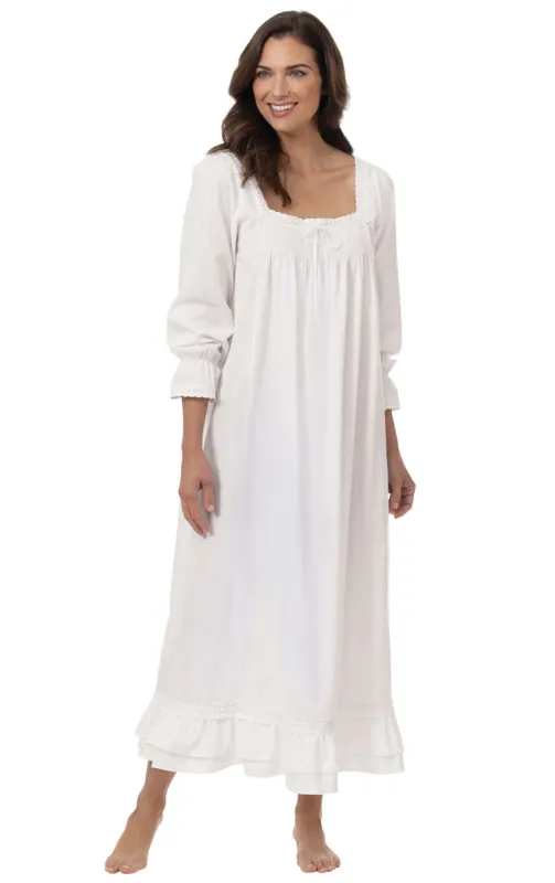 Martha - Women's Long Sleeve Cotton Nightgown sold by The 1 For U