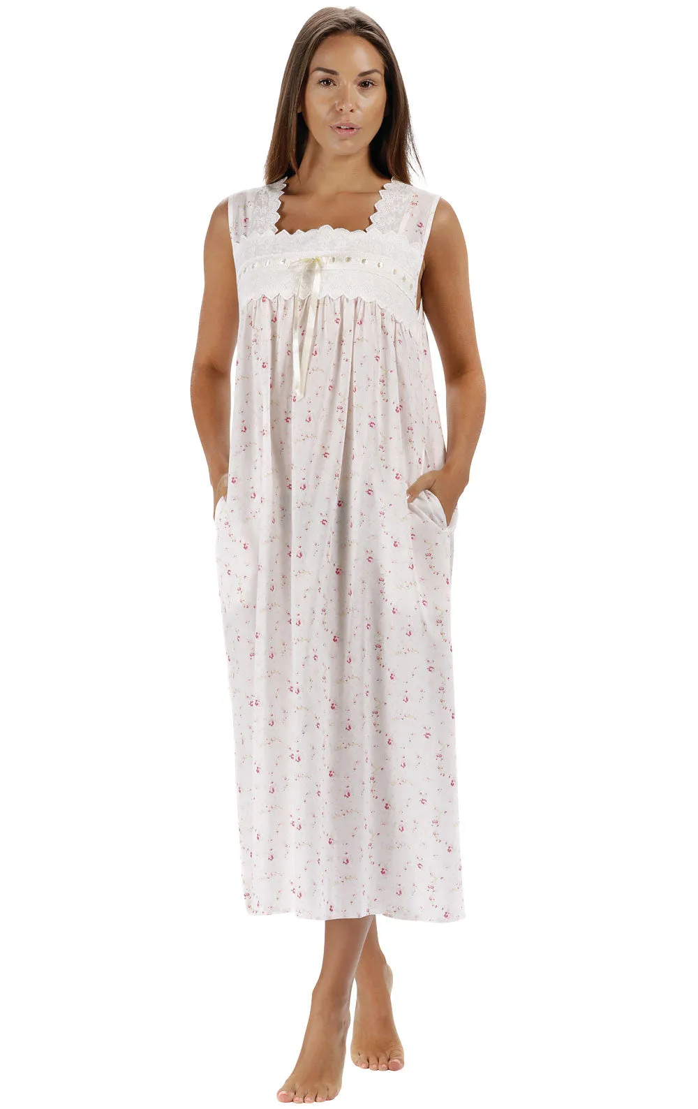 Laurel - Women's Sleeveless Cotton Nightgown sold by The 1 For U product image thumbnail 3