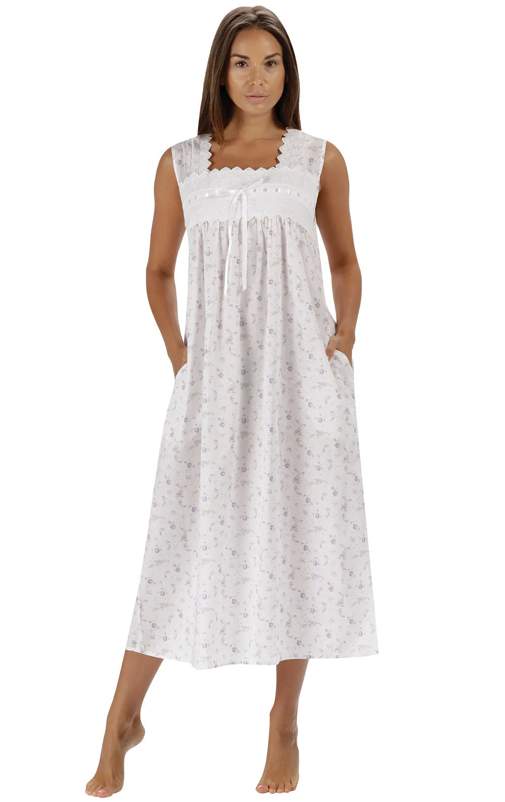 Laurel - Women's Sleeveless Cotton Nightgown sold by The 1 For U product image thumbnail 2