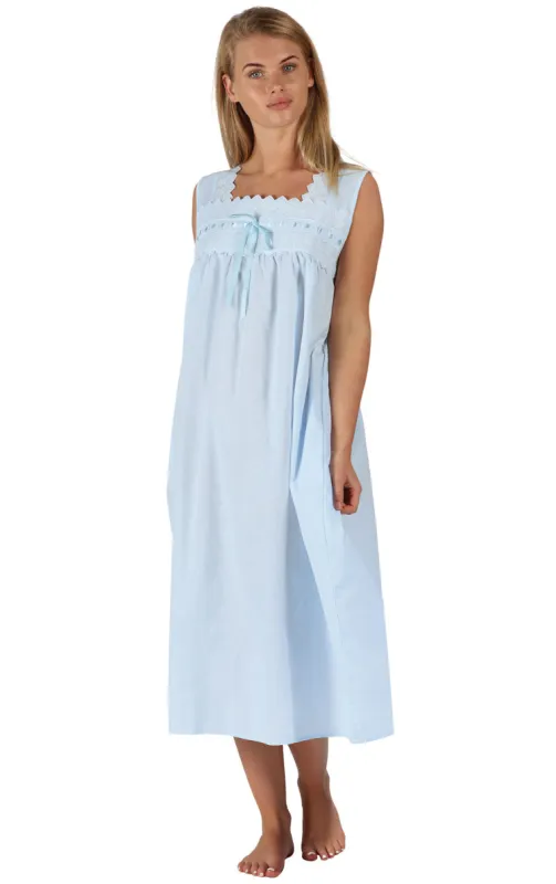 Laurel - Women's Sleeveless Cotton Nightgown sold by The 1 For U