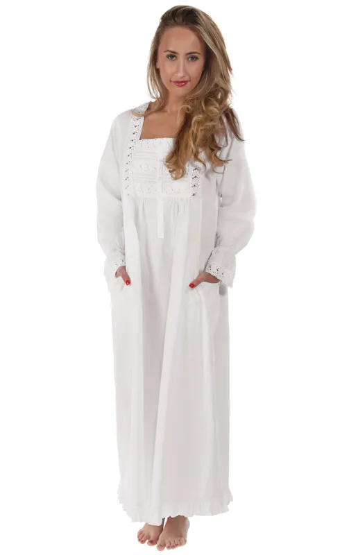 Isabella - Women's Long Sleeve Cotton Nightgown sold by The 1 For U