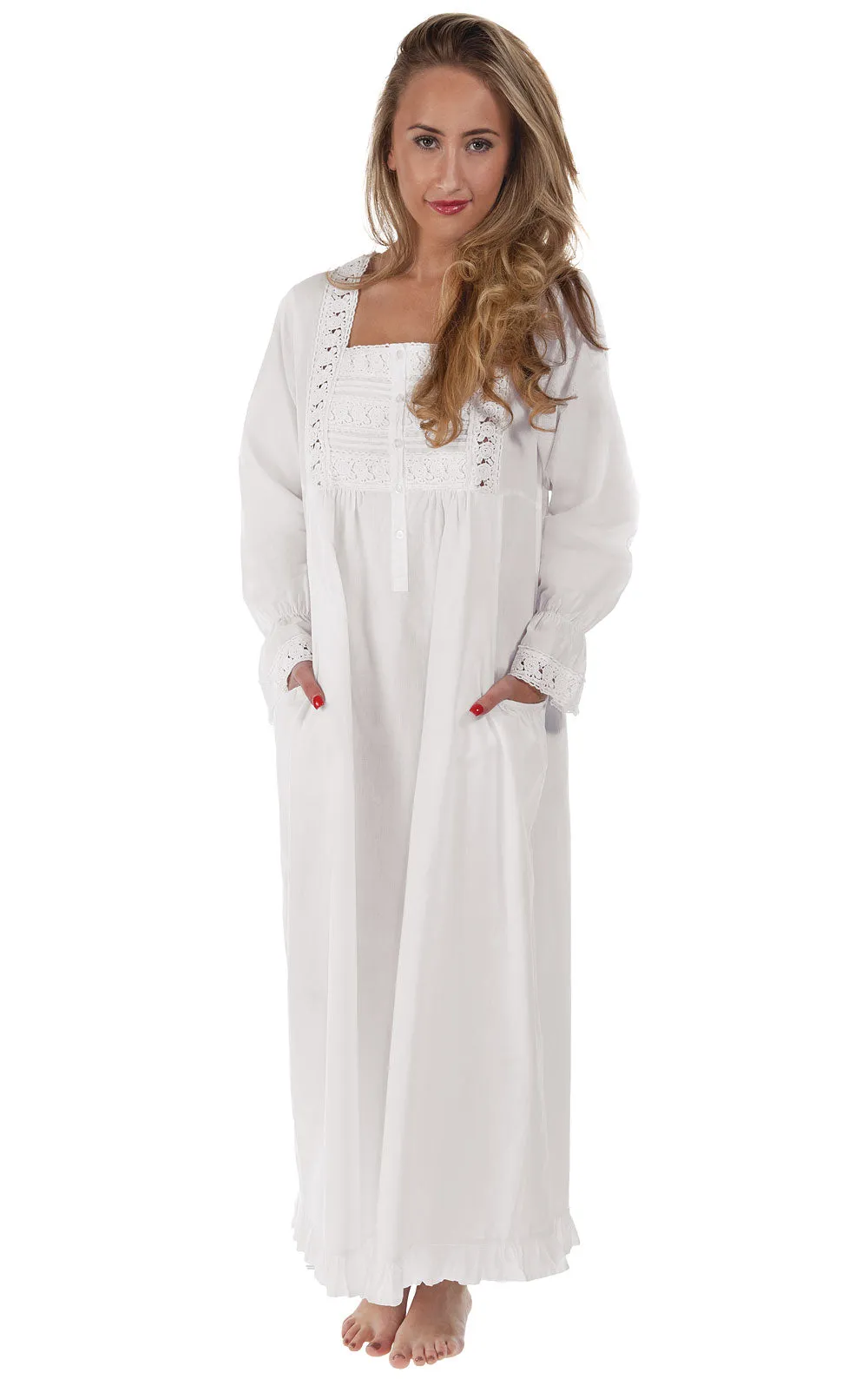 Isabella - Women's Long Sleeve Cotton Nightgown sold by The 1 For U