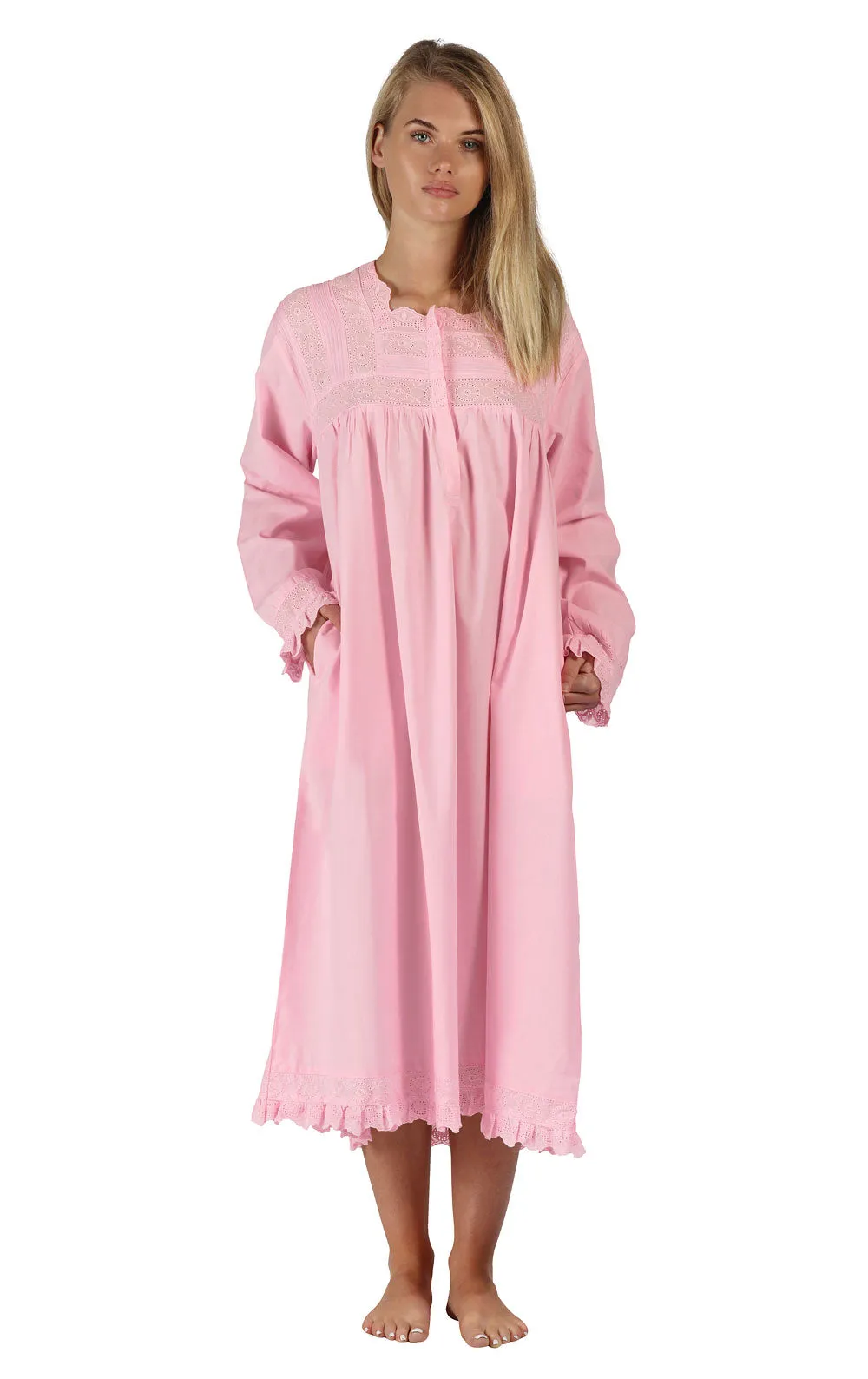 Henrietta - Women's Long Sleeve Cotton Nightgown sold by The 1 For U product image thumbnail 3