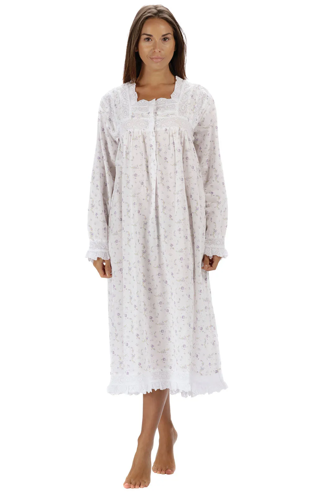 Henrietta - Women's Long Sleeve Cotton Nightgown sold by The 1 For U product image thumbnail 2