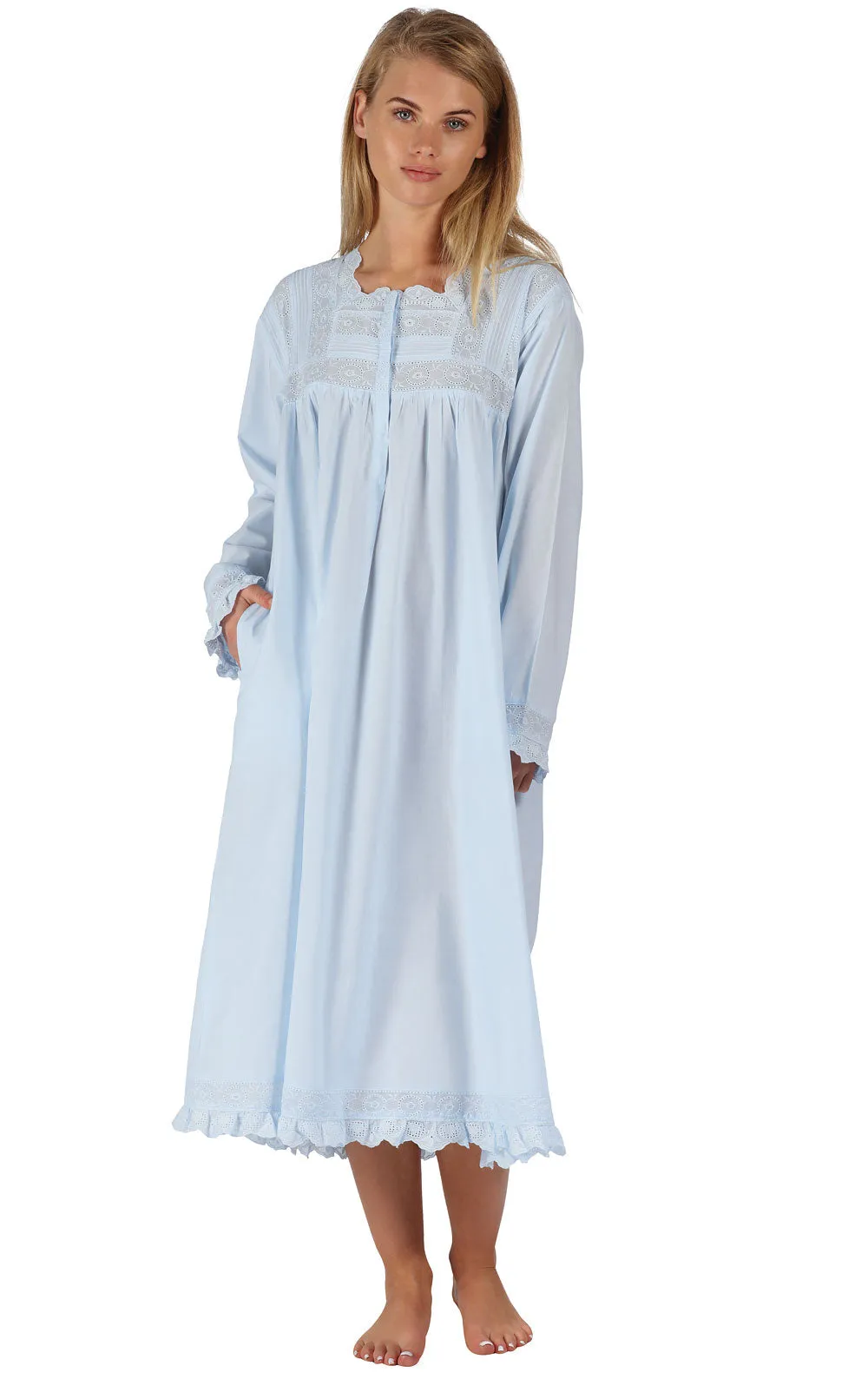 Henrietta - Women's Long Sleeve Cotton Nightgown sold by The 1 For U