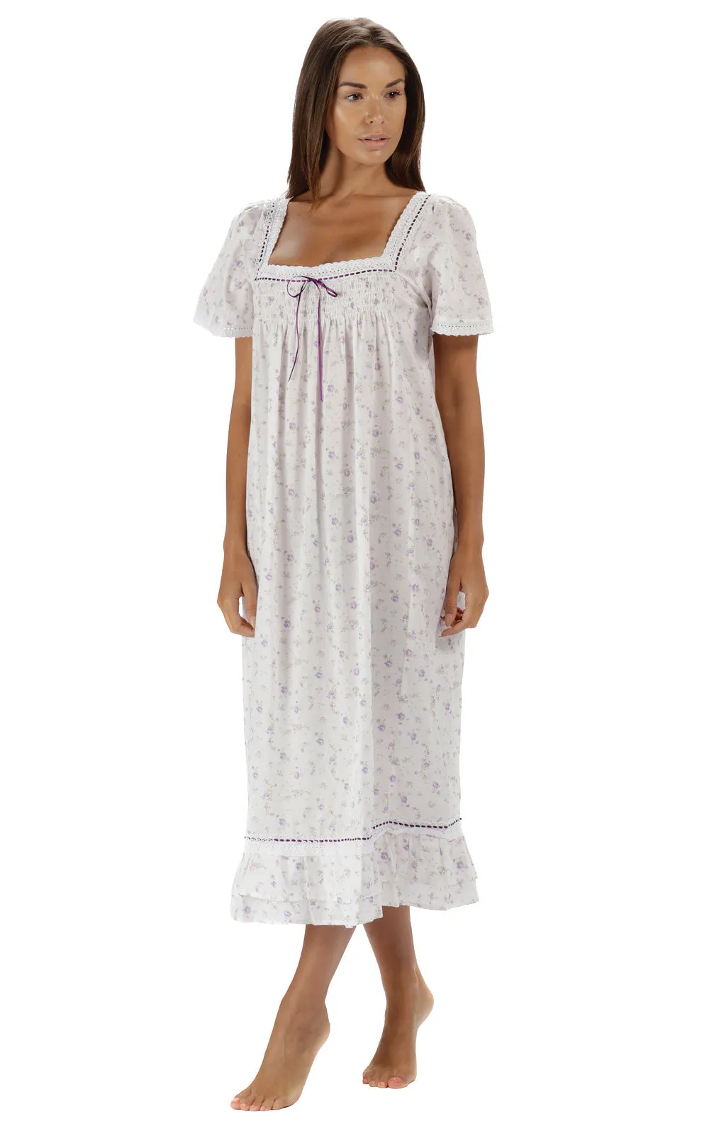 Evelyn - Women's Short Sleeve Cotton Nightgown sold by The 1 For U product image thumbnail 2