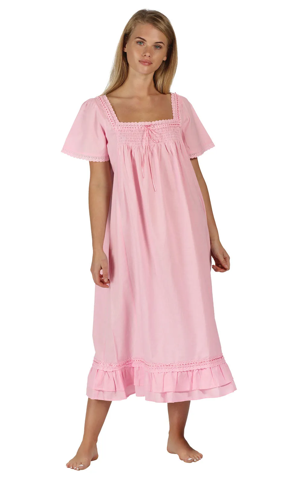 Evelyn - Women's Short Sleeve Cotton Nightgown sold by The 1 For U product image thumbnail 3