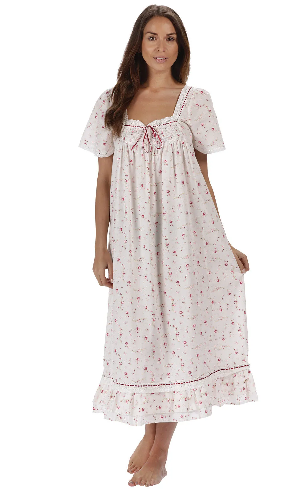 Evelyn - Women's Short Sleeve Cotton Nightgown sold by The 1 For U product image thumbnail 4