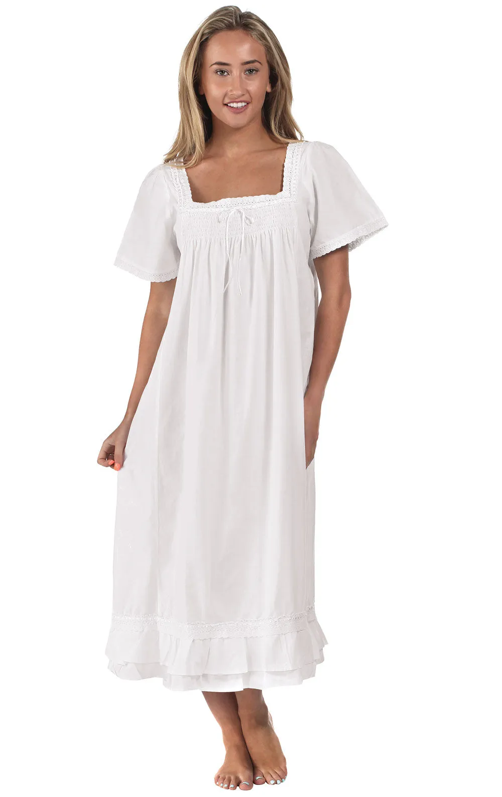Evelyn - Women's Short Sleeve Cotton Nightgown sold by The 1 For U product image thumbnail 5