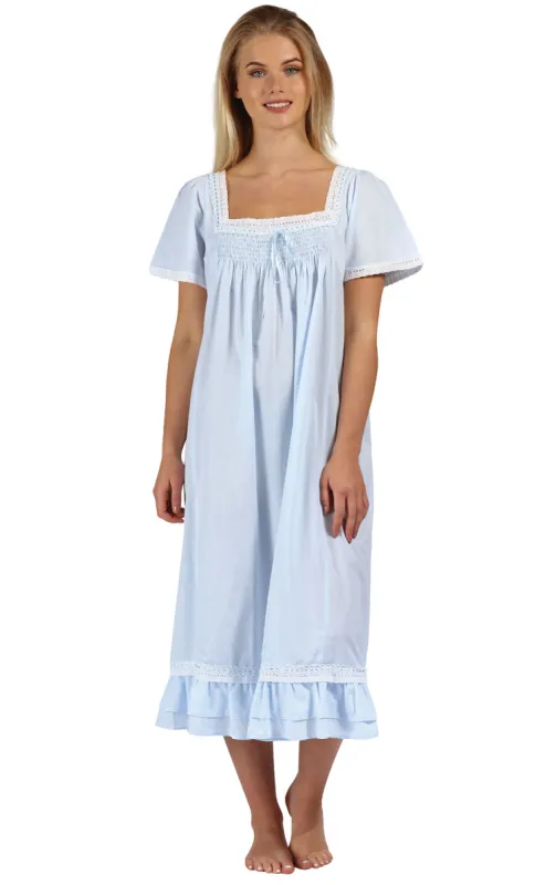 Evelyn - Women's Short Sleeve Cotton Nightgown sold by The 1 For U
