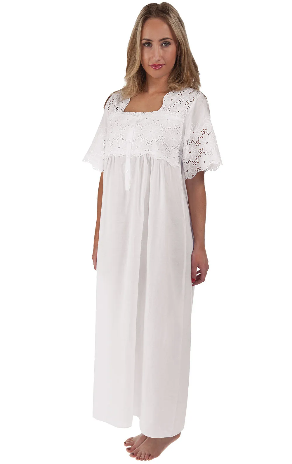 Elizabeth - Women's Short Sleeve Cotton Nightgown sold by The 1 For U product image thumbnail 5