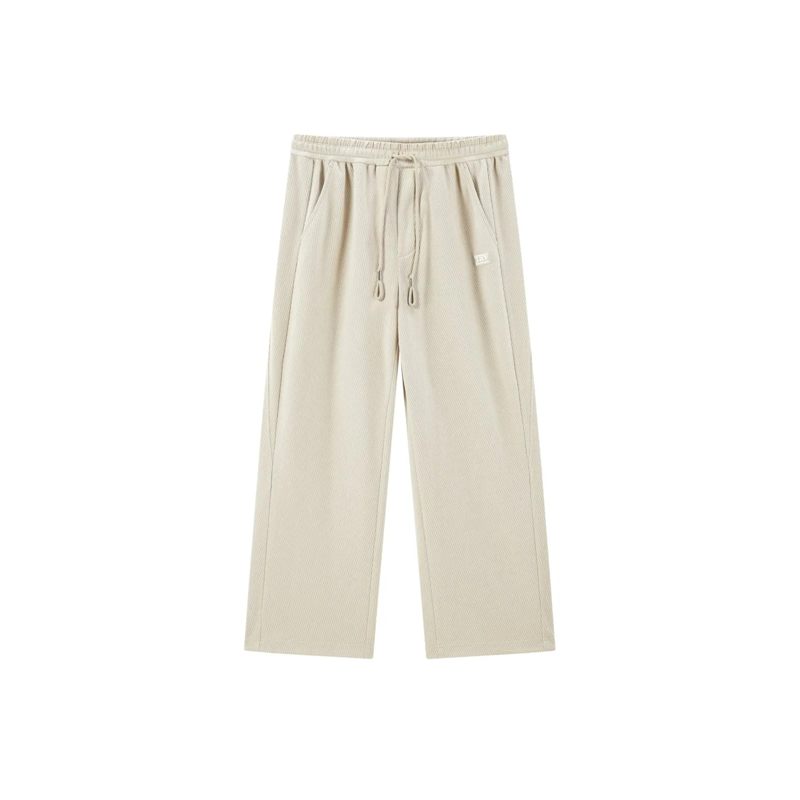 Men's Drawstring Textured Straight Pants sold by PEACEBIRD product image thumbnail 2
