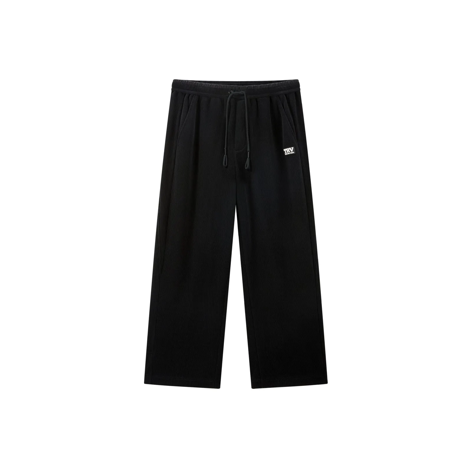 Men's Drawstring Textured Straight Pants sold by PEACEBIRD