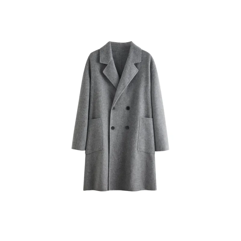 Men's Double-Breasted Pocket Wool Coat sold by PEACEBIRD