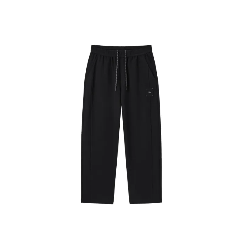 Men's Drawstring Textured Straight Pants sold by PEACEBIRD