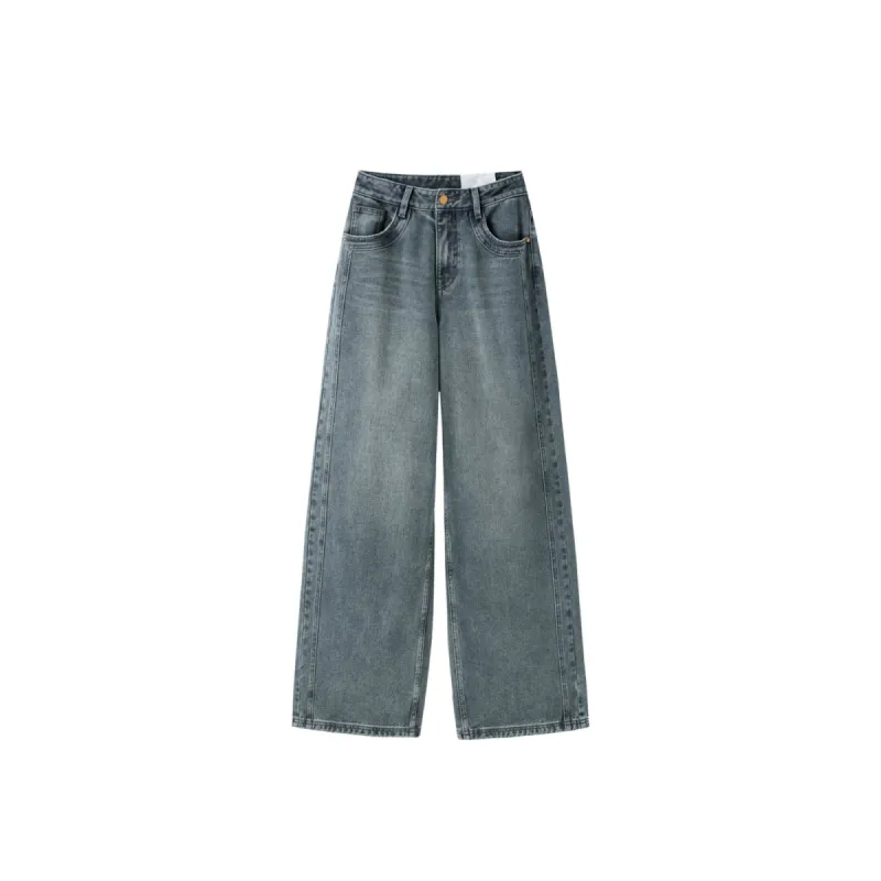 Women's Bleached High Waist Wide Leg Jeans sold by PEACEBIRD