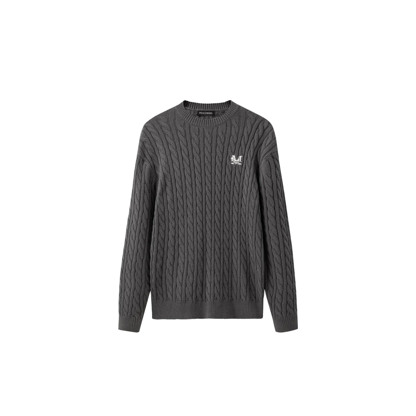 Men's Embroideried Cable-Knit Pullover sold by PEACEBIRD product image thumbnail 3
