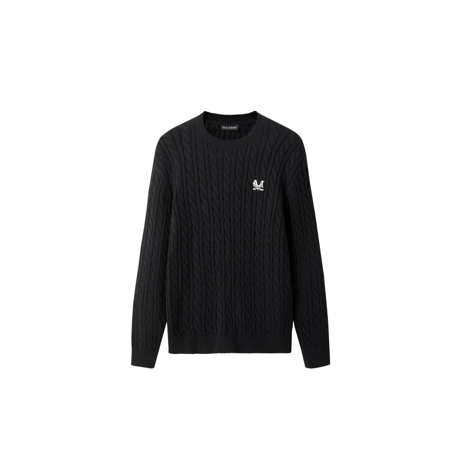 Men's Embroideried Cable-Knit Pullover sold by PEACEBIRD
