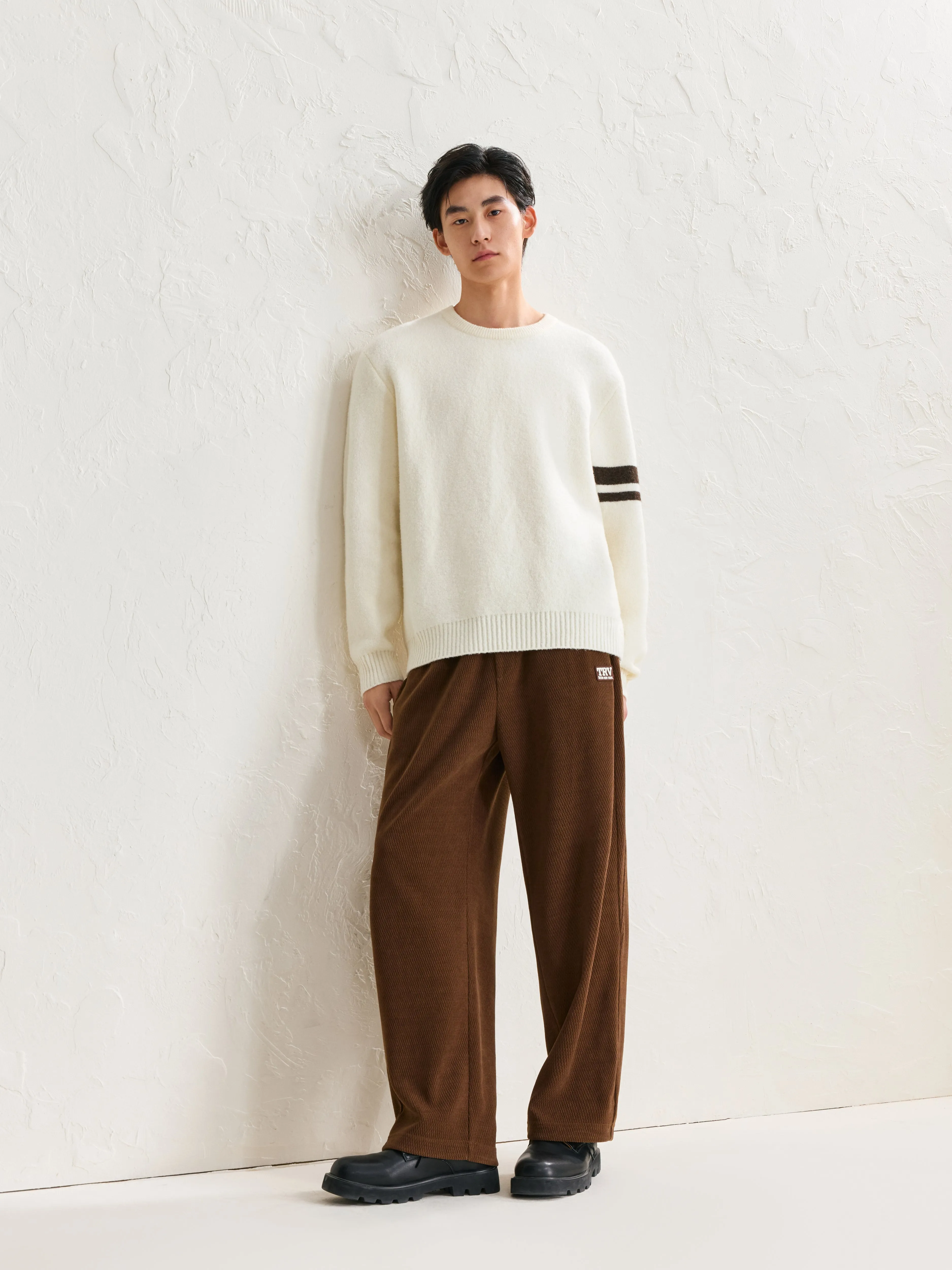 Men's Contrast Color Striped Pullover sold by PEACEBIRD product image thumbnail 5