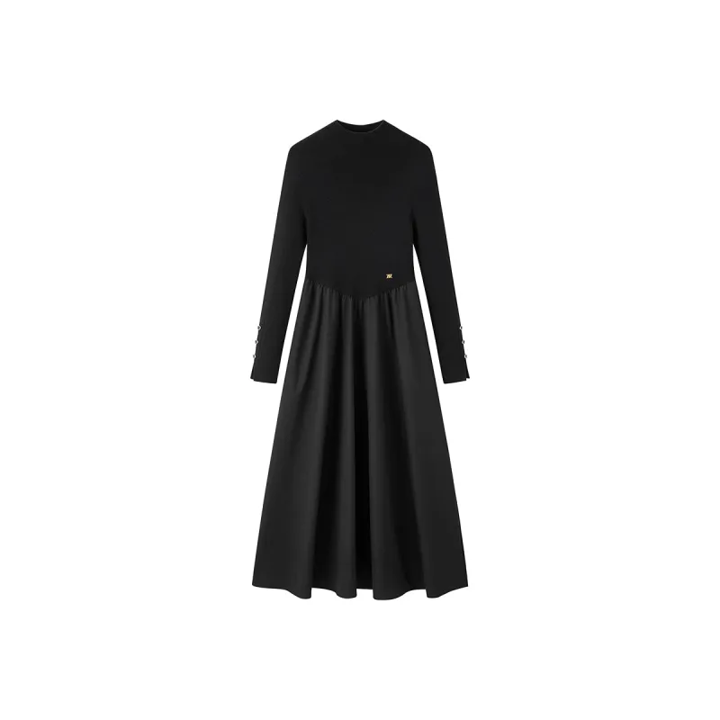 Women's Solid Turtleneck Midi Dress sold by PEACEBIRD