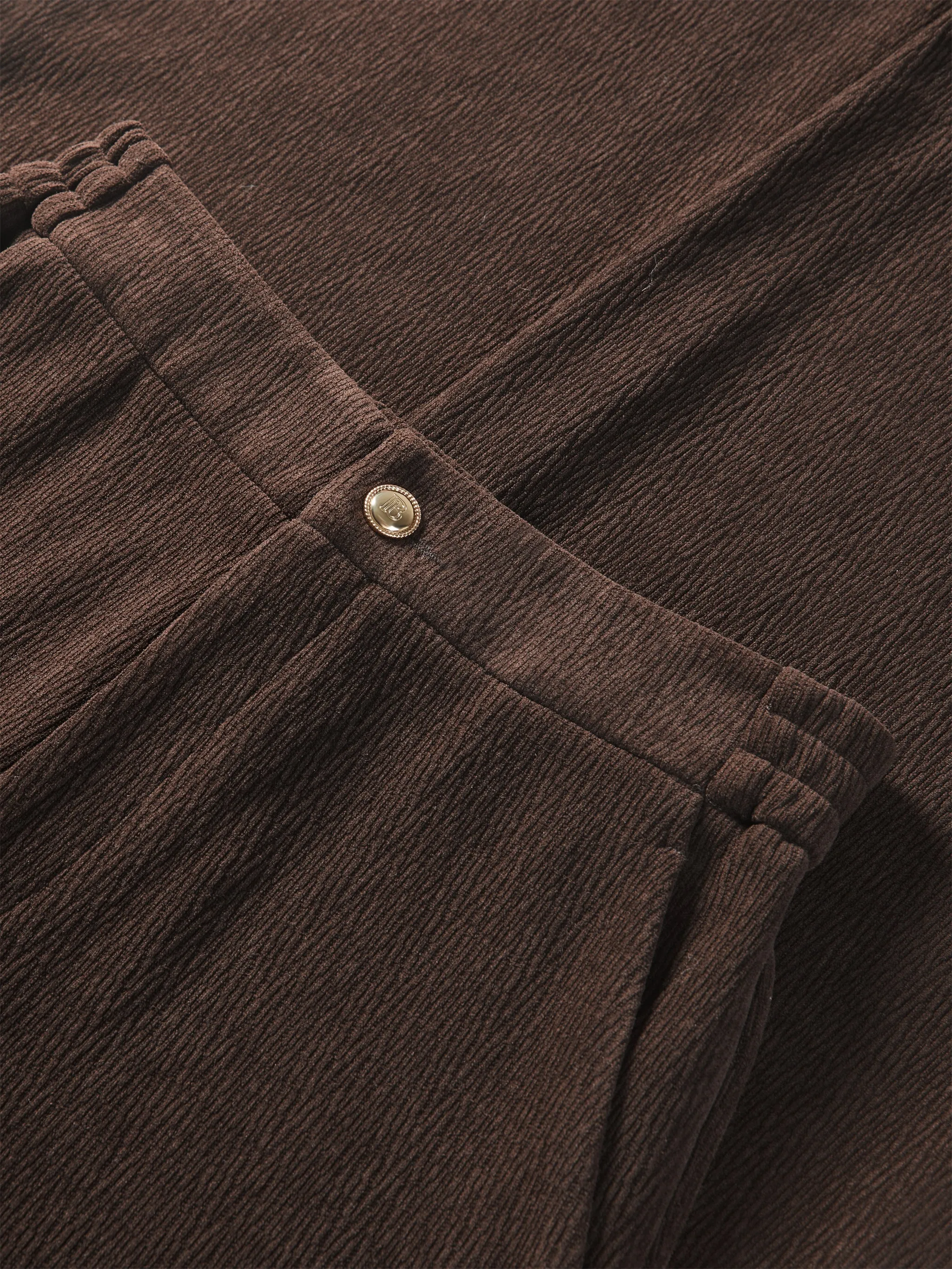 Women's Brown Textured Straight Pants sold by PEACEBIRD product image thumbnail 4