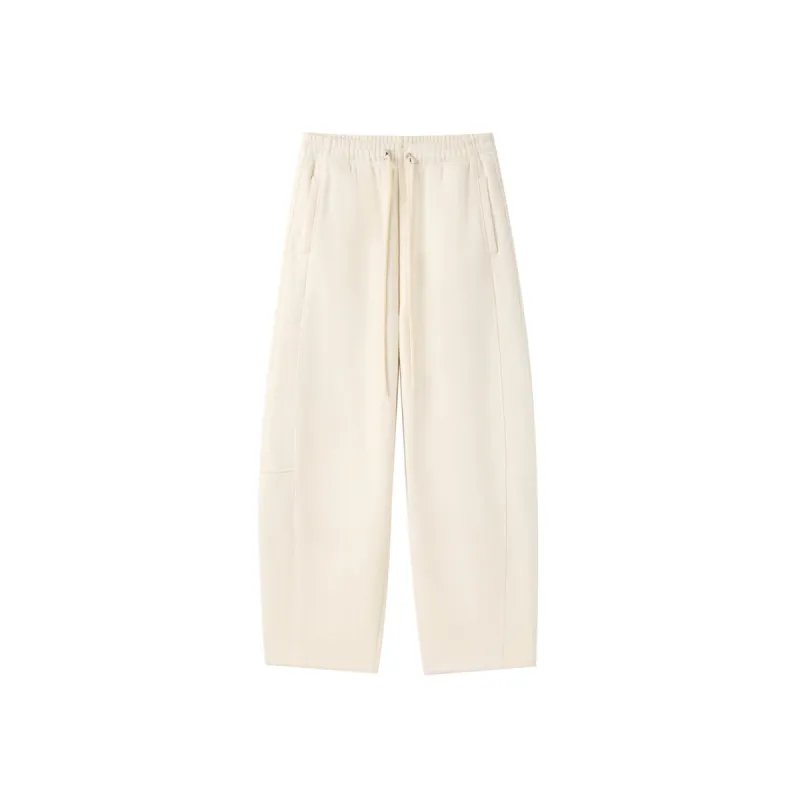 Women's Beige Drawstring Banana Leg Pants sold by PEACEBIRD