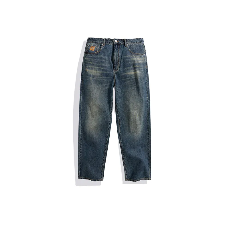 Men's Vintage Bleached Wide Leg Jeans sold by PEACEBIRD
