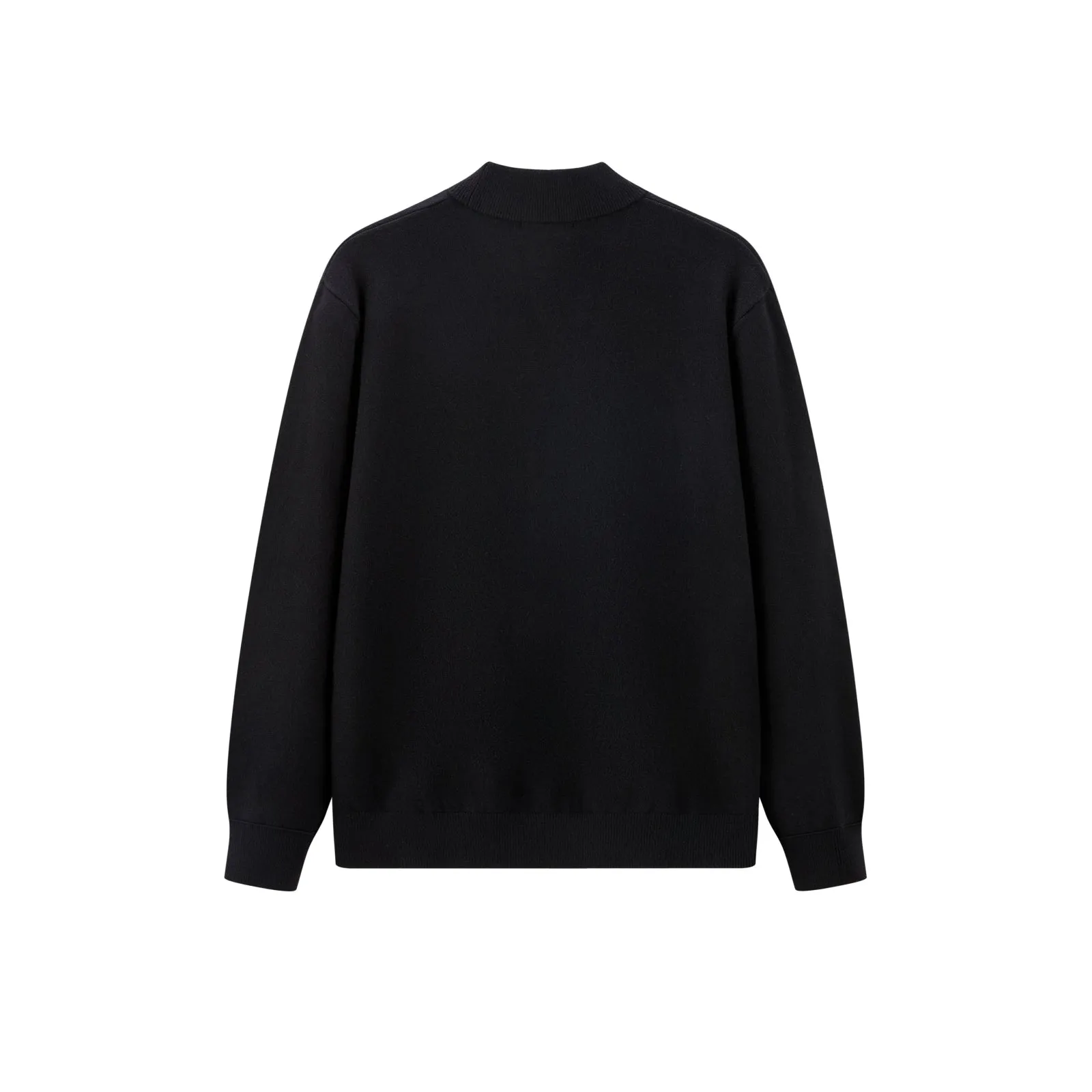 Men's Black Mock Neck Pullover sold by PEACEBIRD product image thumbnail 3
