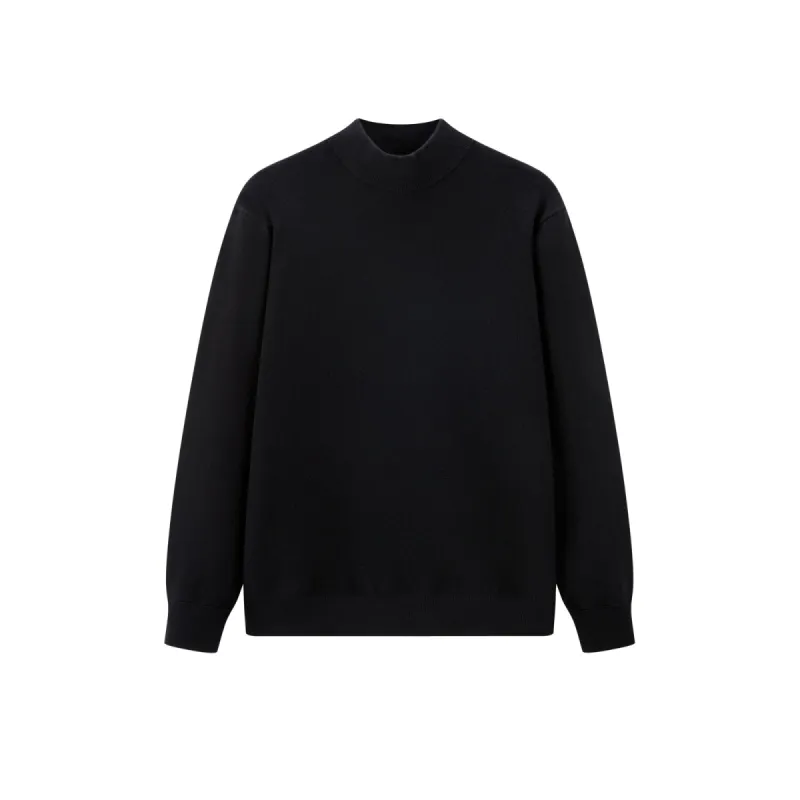 Men's Black Mock Neck Pullover sold by PEACEBIRD