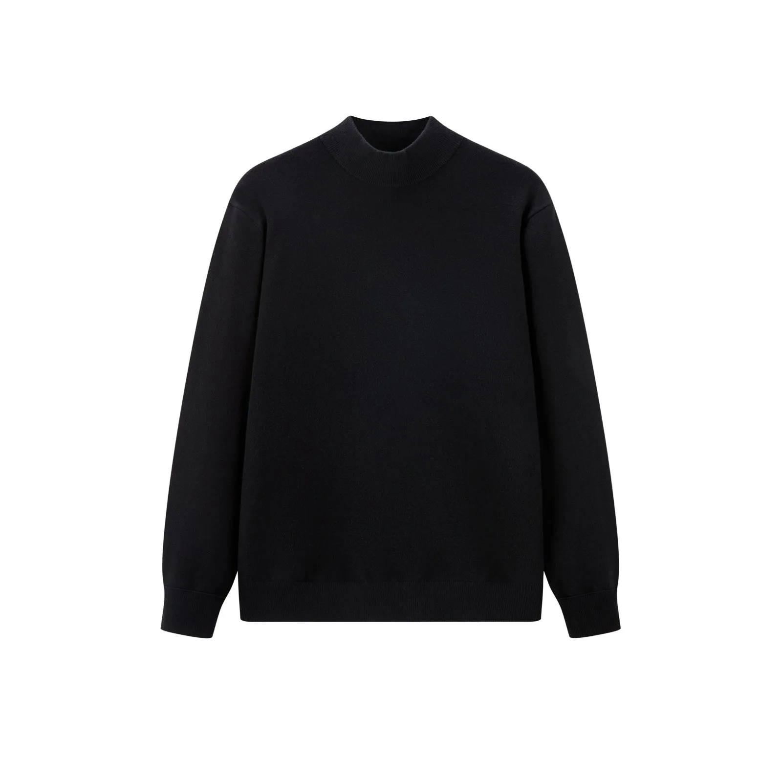 Men's Black Mock Neck Pullover sold by PEACEBIRD