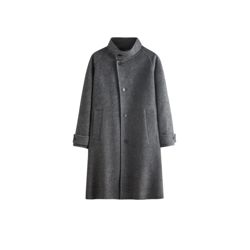 Men's Stand Collar Double-Faced Wool Coat sold by PEACEBIRD