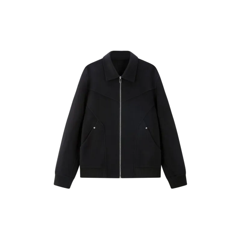 Men's Spliced Double-Faced Wool Blend Jacket sold by PEACEBIRD