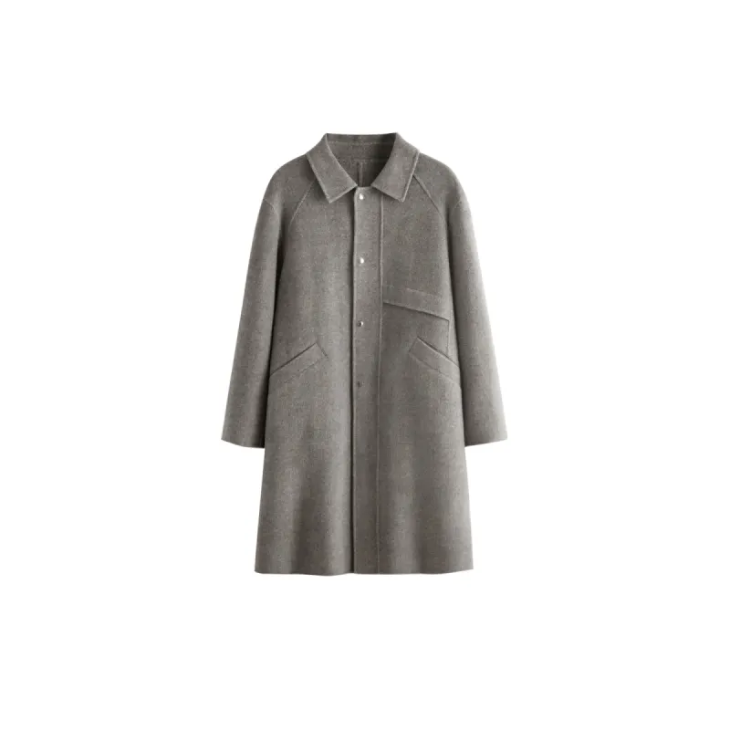 Men's Loose Fit Double-Faced Wool Coat sold by PEACEBIRD