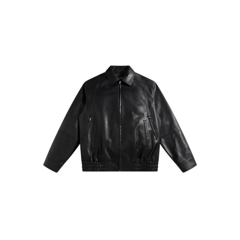 Men's  Vintage PU Quilted Jacket sold by PEACEBIRD