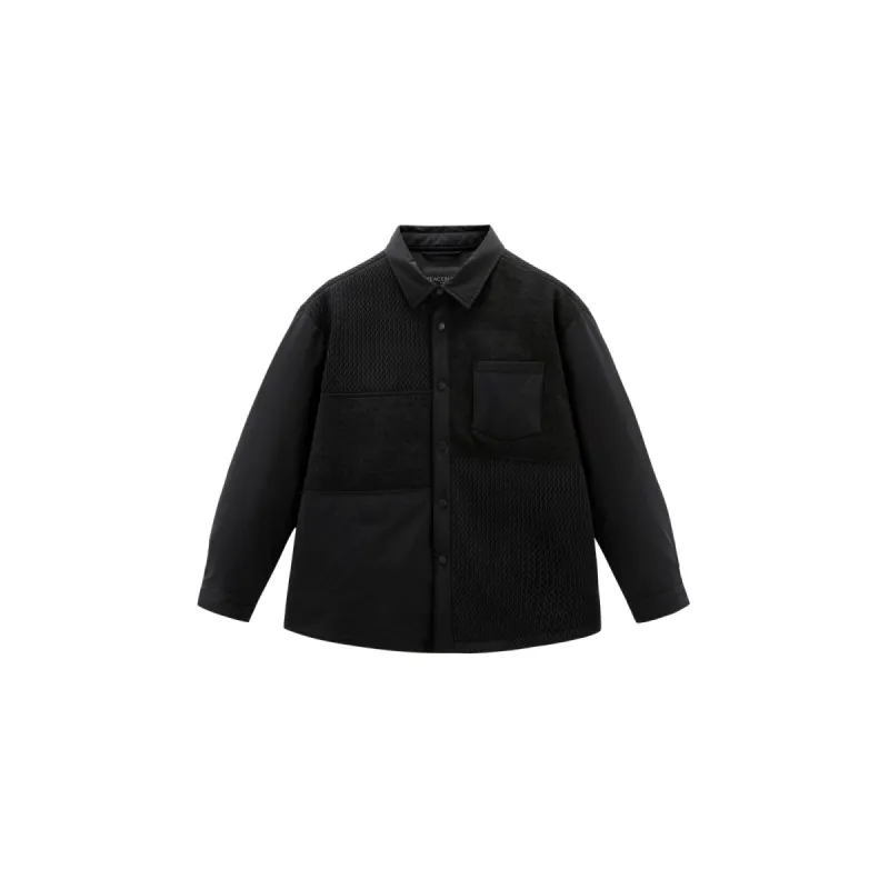 Men's Spliced Quilted Textured Puffer Jacket sold by PEACEBIRD