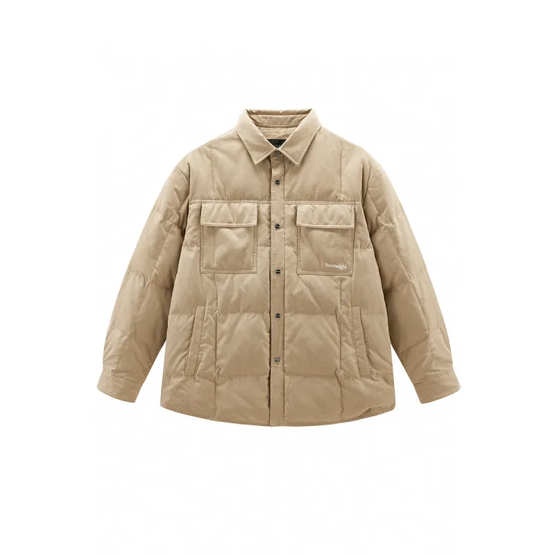 Men's Pocket Quilted Shirt Puffer Jacket sold by PEACEBIRD
