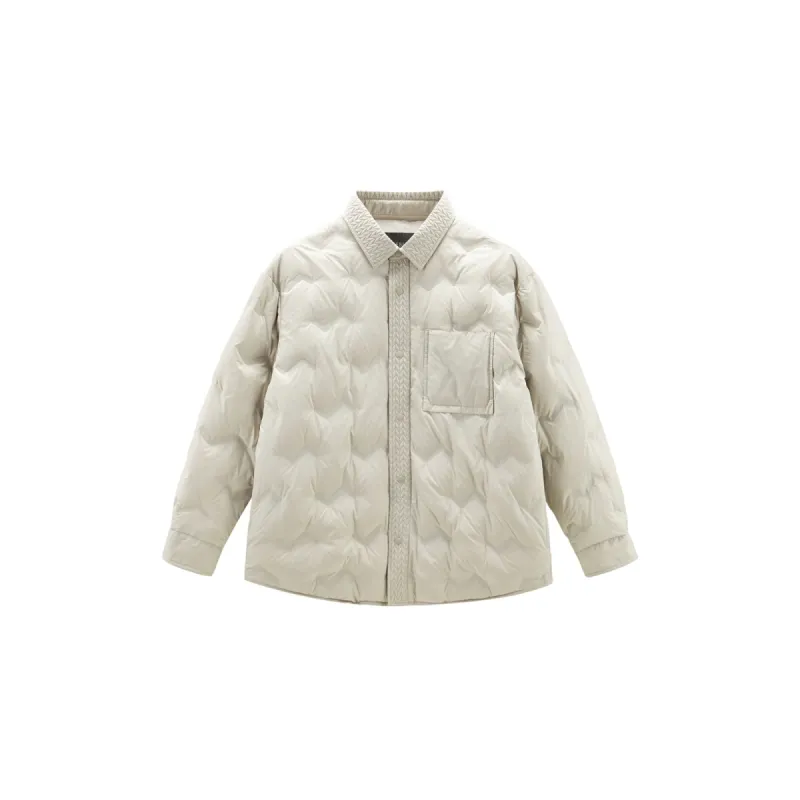 Men's Khaki Quilted Puffer Jacket sold by PEACEBIRD