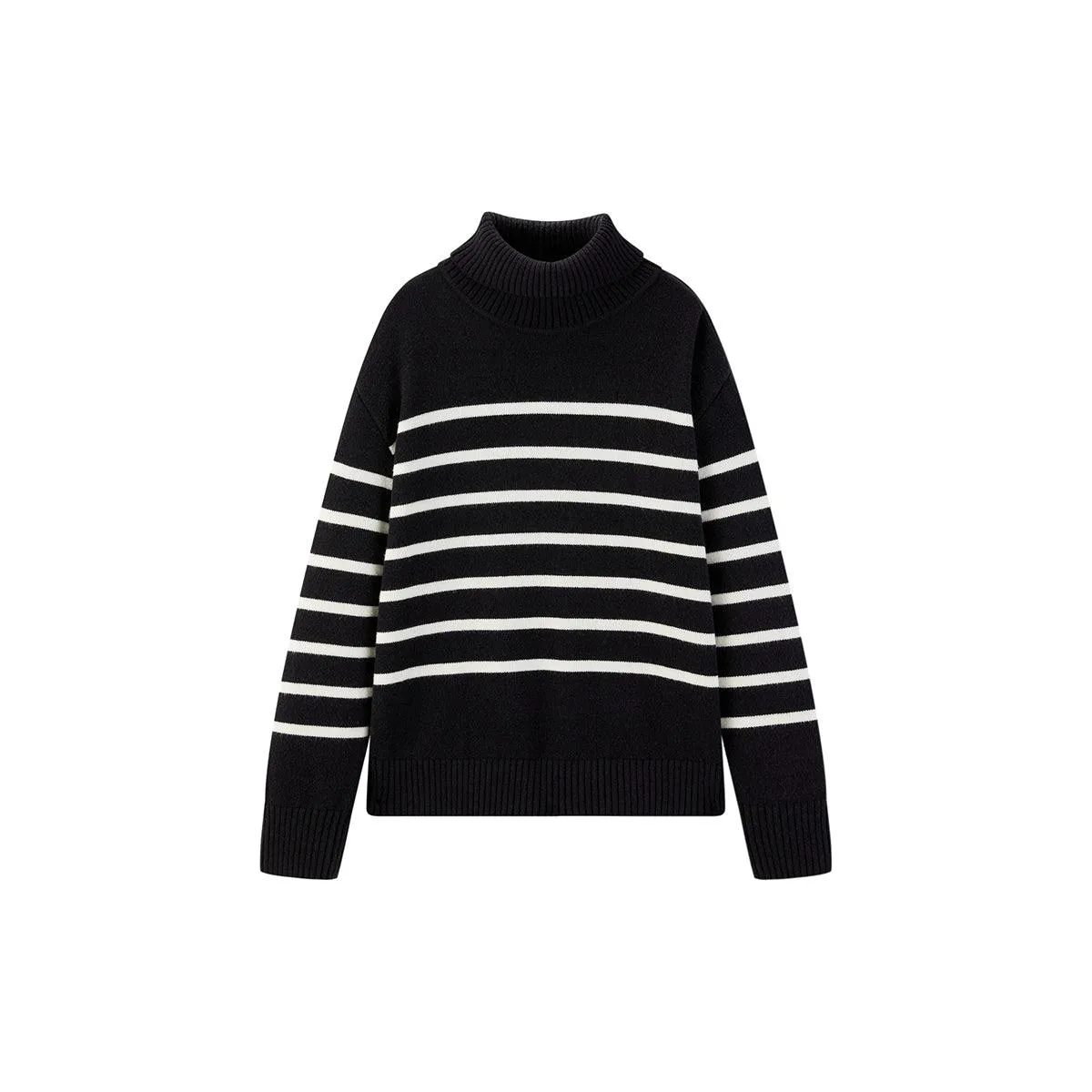 Women's Striped Button-Collar Knit Pullover sold by PEACEBIRD product image thumbnail 2