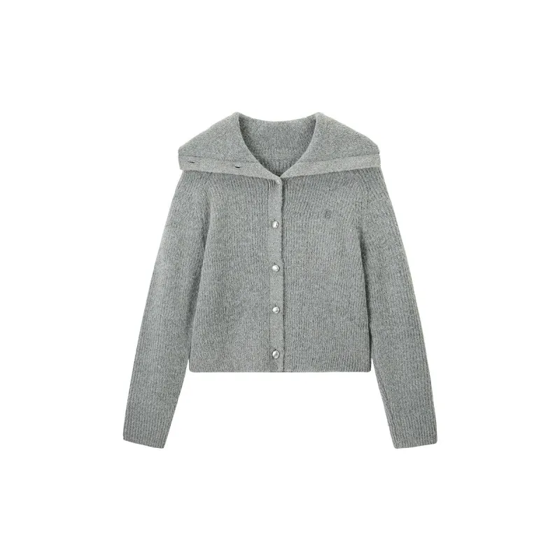 Women's Gray Loose Fit Knit Cardigan sold by PEACEBIRD