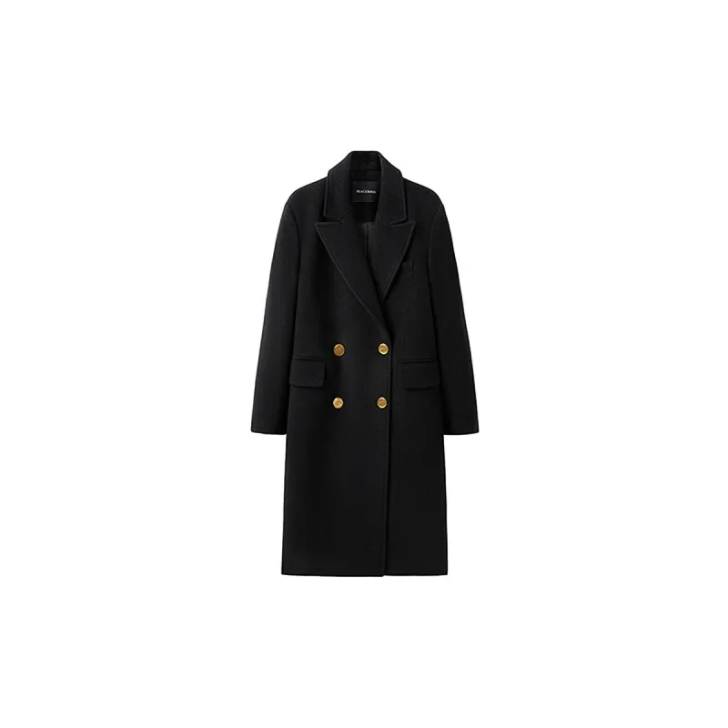 Women's Straight Double-Breasted Wool Coat sold by PEACEBIRD