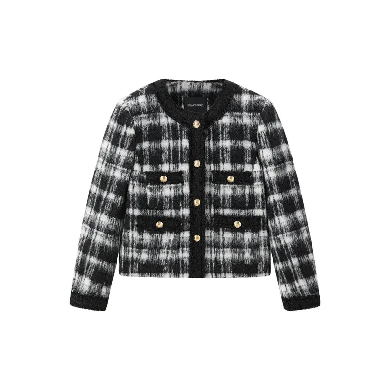 Women's Vintage Plaid Texture Jacket sold by PEACEBIRD