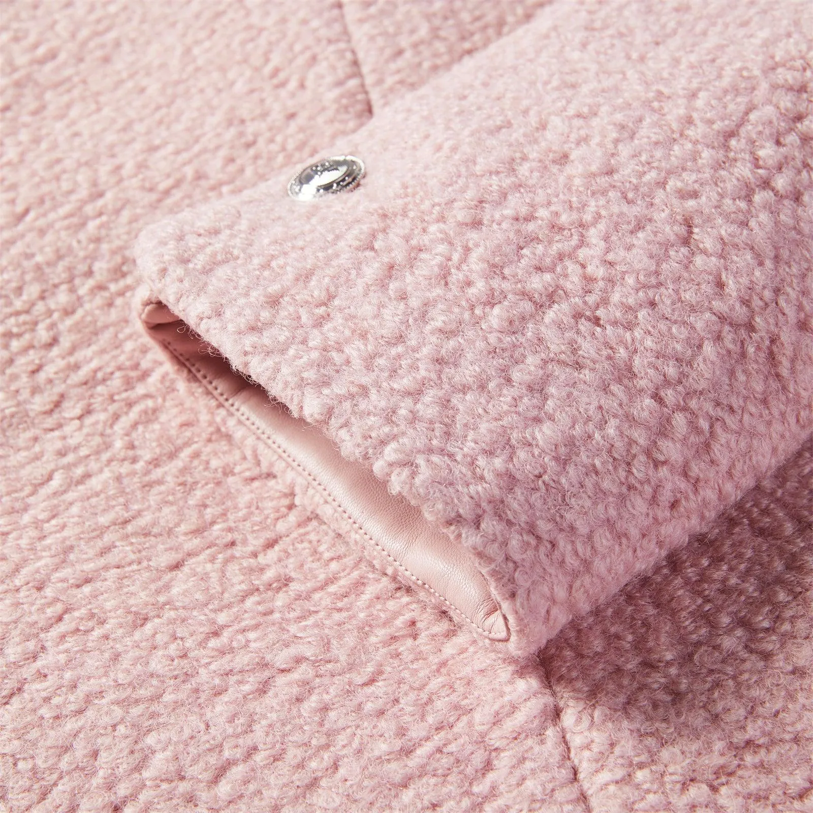 Women's Pink Pocket Texture Jacket sold by PEACEBIRD product image thumbnail 5