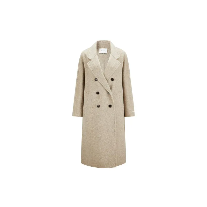 Women's Khaki Double-Breasted Wool Coat sold by PEACEBIRD